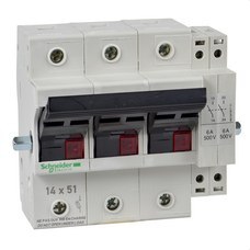 Seccionador portafusible tripolar 1NA 50A fusible 14x51
