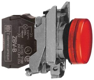Piloto LED diámetro 22 230-240V rojo embellecedor metálico